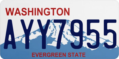 WA license plate AYY7955