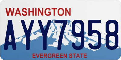 WA license plate AYY7958