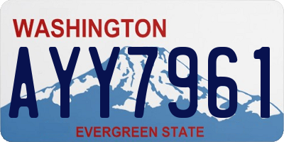 WA license plate AYY7961