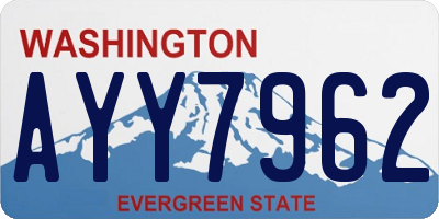 WA license plate AYY7962