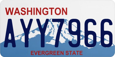 WA license plate AYY7966