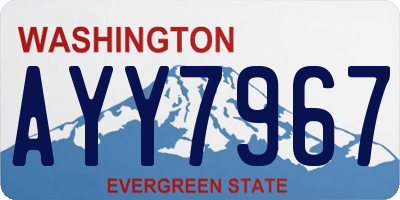 WA license plate AYY7967