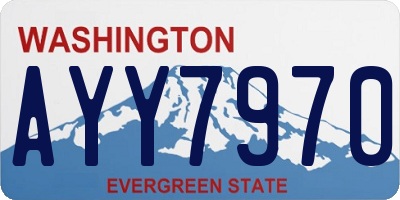 WA license plate AYY7970