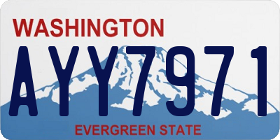 WA license plate AYY7971