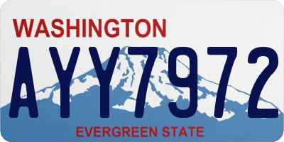 WA license plate AYY7972