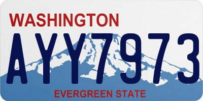 WA license plate AYY7973