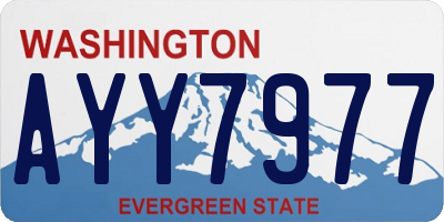 WA license plate AYY7977