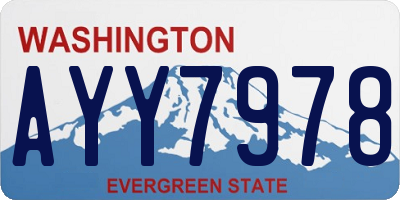 WA license plate AYY7978