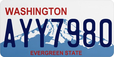 WA license plate AYY7980