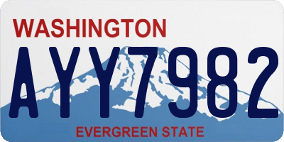 WA license plate AYY7982