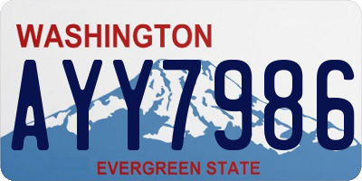 WA license plate AYY7986