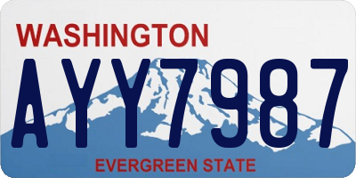 WA license plate AYY7987