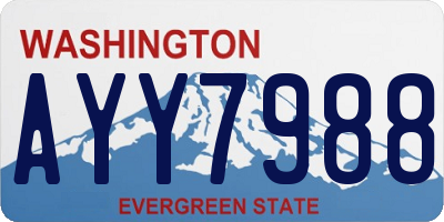 WA license plate AYY7988