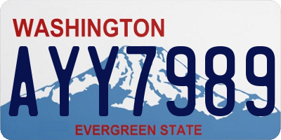 WA license plate AYY7989