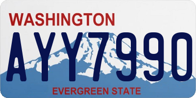 WA license plate AYY7990