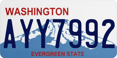 WA license plate AYY7992