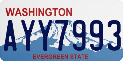 WA license plate AYY7993