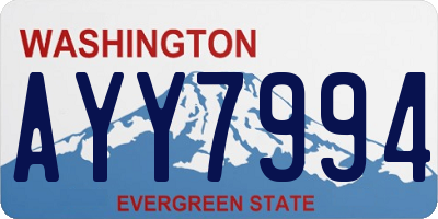 WA license plate AYY7994