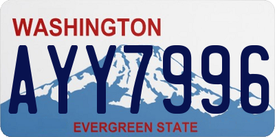 WA license plate AYY7996