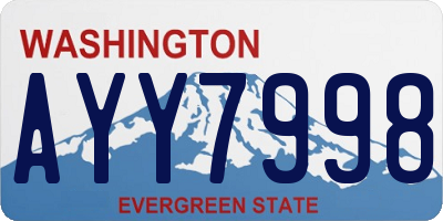 WA license plate AYY7998