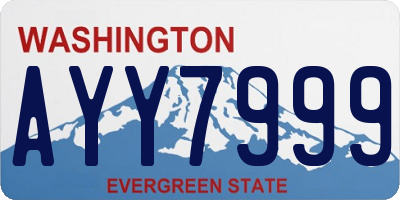 WA license plate AYY7999