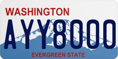 WA license plate AYY8000