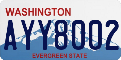 WA license plate AYY8002