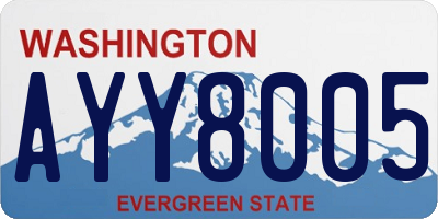 WA license plate AYY8005