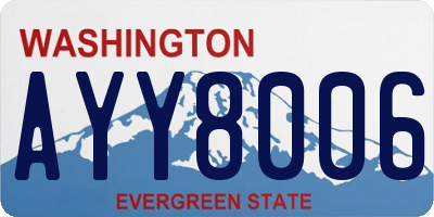 WA license plate AYY8006