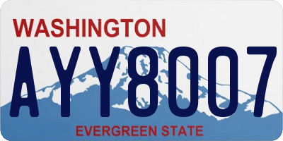 WA license plate AYY8007