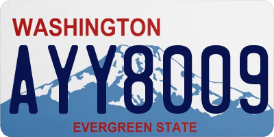 WA license plate AYY8009