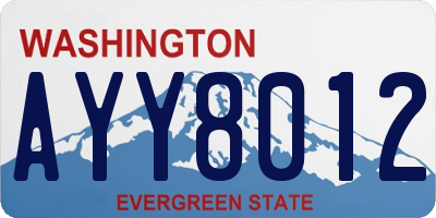 WA license plate AYY8012