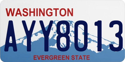 WA license plate AYY8013