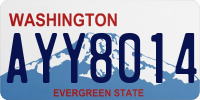 WA license plate AYY8014