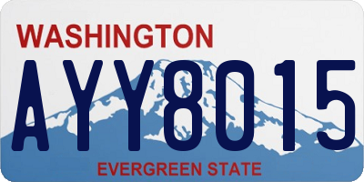 WA license plate AYY8015