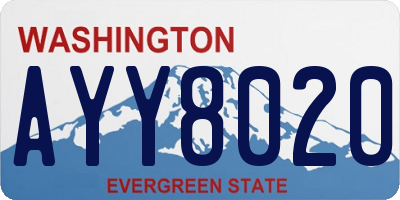 WA license plate AYY8020