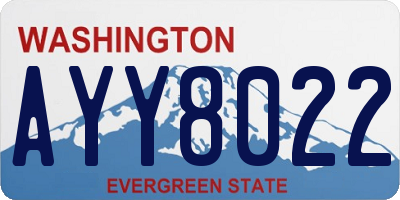 WA license plate AYY8022