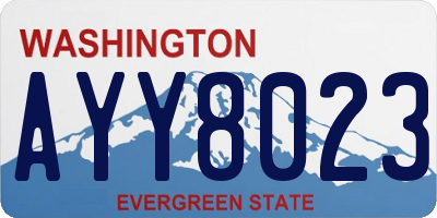 WA license plate AYY8023