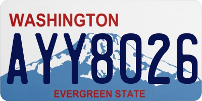 WA license plate AYY8026