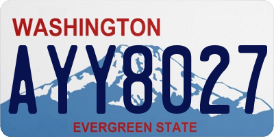 WA license plate AYY8027