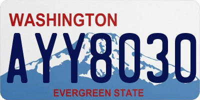 WA license plate AYY8030