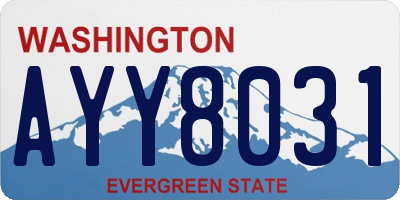 WA license plate AYY8031