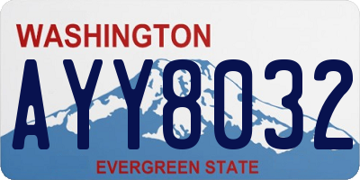 WA license plate AYY8032