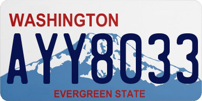 WA license plate AYY8033