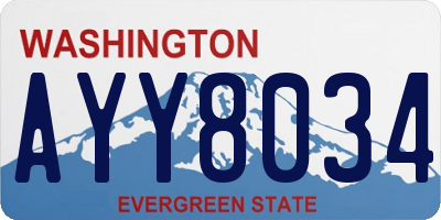 WA license plate AYY8034