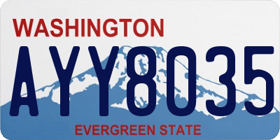 WA license plate AYY8035