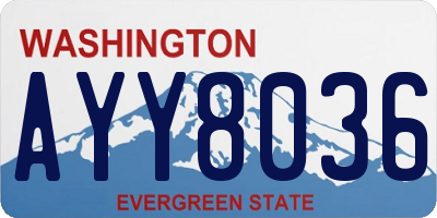 WA license plate AYY8036