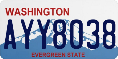 WA license plate AYY8038