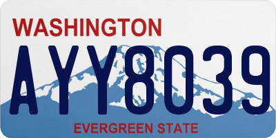 WA license plate AYY8039