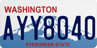 WA license plate AYY8040